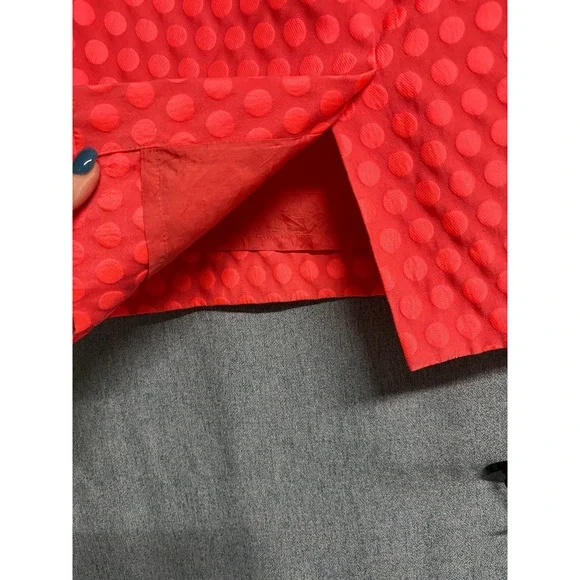J.CREW "The Pencil Skirt" 0 Neon Coral Polka Dot Retro Chic Workwear - Picture 5 of 8